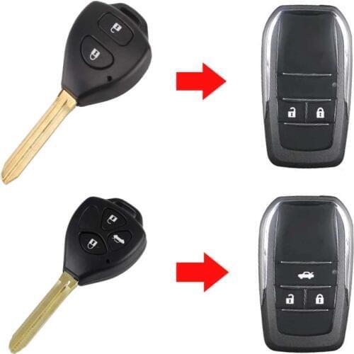 Modified Flip Folding Remote Key Case Shell For Toyota Camry Corolla Reiz RAV4 Crown Prado Highlander Key Fob Cover New Type