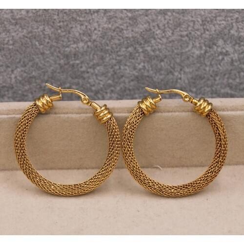 Fashion Trendy Earrings for Womens earring Gold Plate Gold Round Earring hoop Earrings Wedding Jewelry Gift Accessories