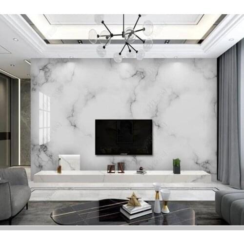 Papel de parede Simple Jazz White Grey Marble modern 3d wallpaper mural,living room tv wall bedroom bathroom home decor