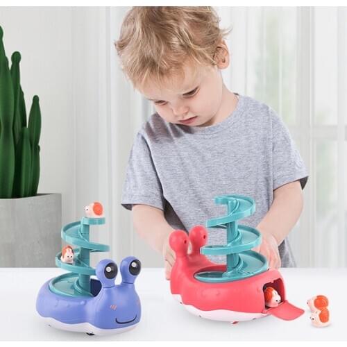 Children Cute Snail Shape Glider Rail Car with Track Educational Toy Kids Gift