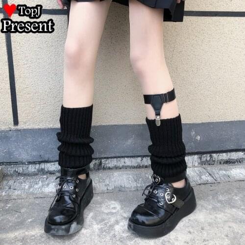 Women girl Sexy Women Elastic Leather Leg Ring Garter Belt Punk Heart Rivet Thigh Ring Harajuku Harness Sock clip leg warmers