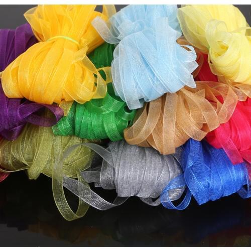 6MM 20Yard Long Pretty Organza Ribbon Wedding Party Decoration Invitation Card Gift Wrapping Scrapbooking Supplies Riband