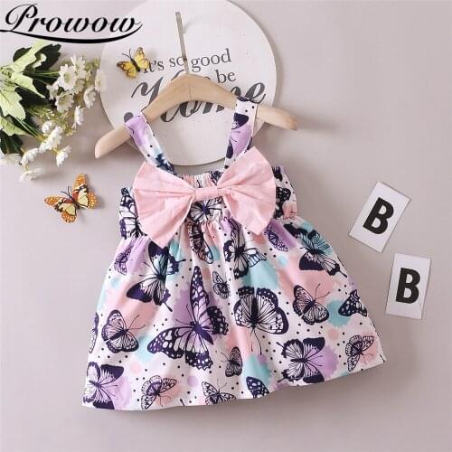 Prowow Princess Baby Dresses Bowknot Toddler Clothes Animal Printing Childrens Skirts Summer Baby Girl Evening Dress Elegant