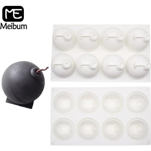 Meibum Silicone Molds 8 Cavity Land Mine Mousse Dessert Mould Bomb Shape Cake Mold Pastry Baking Pan Cake Decorating Tools