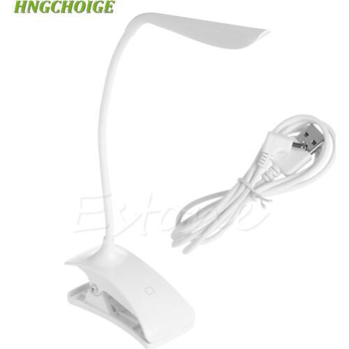 HNGCHOIGE Dimmable USB Rechargeable Touch Sensor LED Clip-On Table Reading Light Desk Lamp