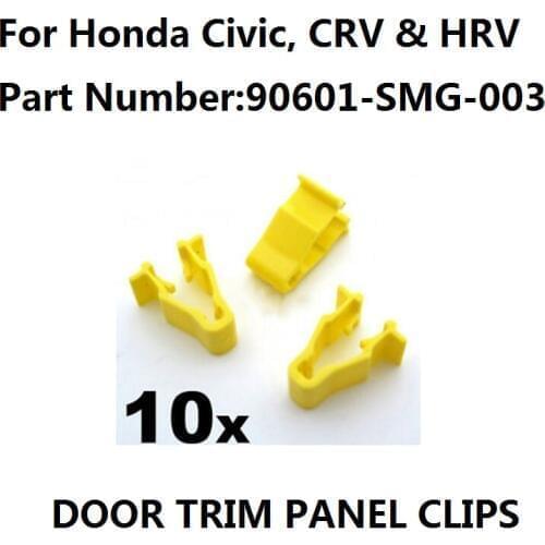 X10 For Honda Civic, CRV & HRV Yellow Wheel Arch Trim Clips- Snap Fit 90601-SMG-003 New