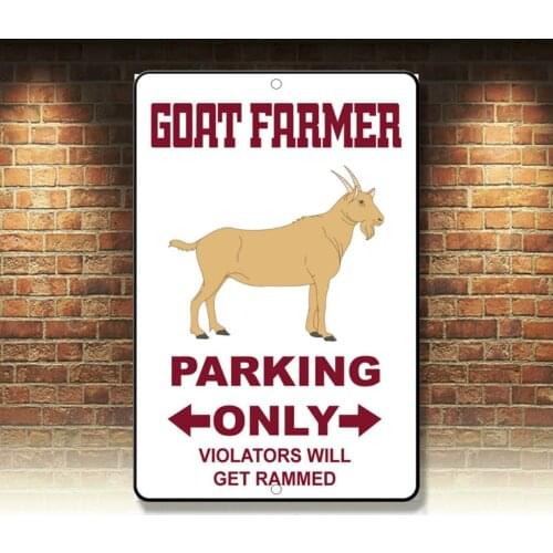 Goat Farmer Parking Only Violators Will Get Rammed Novelty Funny Metal Sign