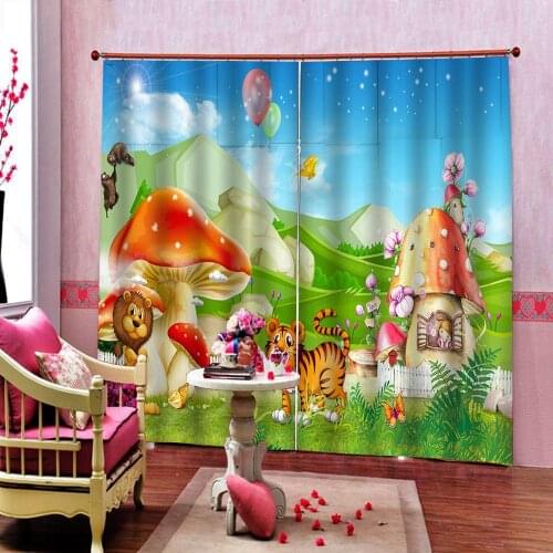Custom Green Forest Sunrise Sunset Natural Scenery Curtain For Living Room Bedroom Photo Printing Blackout Drapes Indoor Decor