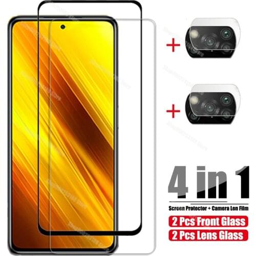 For Xiaomi Poco X3 Glass 4in1 Front And Camera Protector Protective Glass For Xiaomi Poco X3 NFC Safety Screen Protection Film
