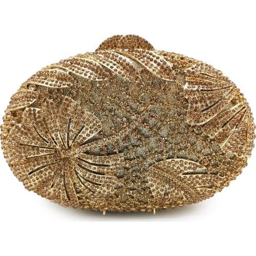 New Gold/Silver Gemstone Purse For Women Diamond Flower Bags High-End Party Wedding Handbag Evening Dinner Banquet Clutches