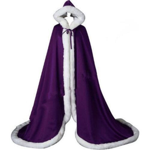 Winter Bridal Shawls Jackets Cape Faux Fur Christmas Cloaks Hooded Perfect Wedding Wraps Abaya Wedding Satin shawl cloak