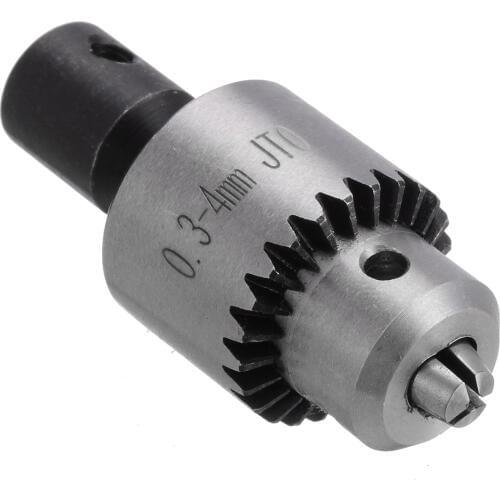 1 Set High Strength Steel Drill Chuck 0.3-4mm Jt0 Taper Mounted With 5mm Motor Shaft For Electric Drill