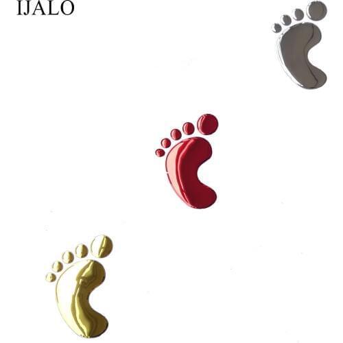 1 Pair Cute Footprint 3D Car Sticker funny Car Styling PVC chromed badge emblem decal auto decoration accessories
