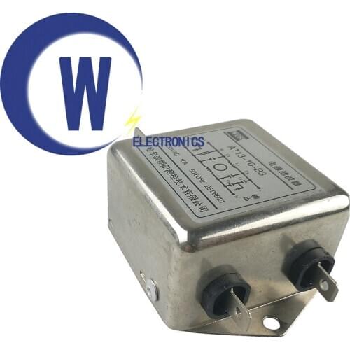 2pcs single phase EMI power filter at13-10-b3 AC 250V 10A 50 / 60Hz power supply EMI filter