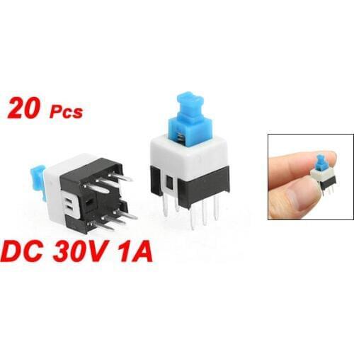 20x Momentary Action Square Flashlight Mini Push Button Switch 7mm x 7mm with 20pcs caps