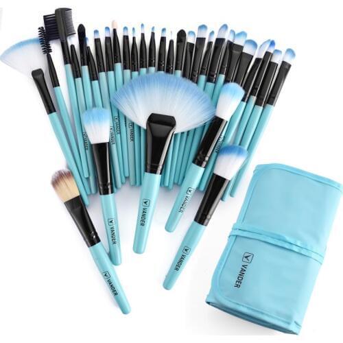 VANDER LIFE 32Pcs Makeup Brushes Premium Make Up Brush Set Synthetic Kabuki Cosmetics Eyeliner Foundation Powder Blending Blush