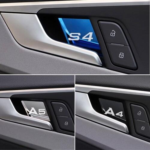 4x Car styling Inner Door Handle Bowl Cover Trim stickers Fit for AUDI A4 A5 S4 2016-2019 Auto Accessories