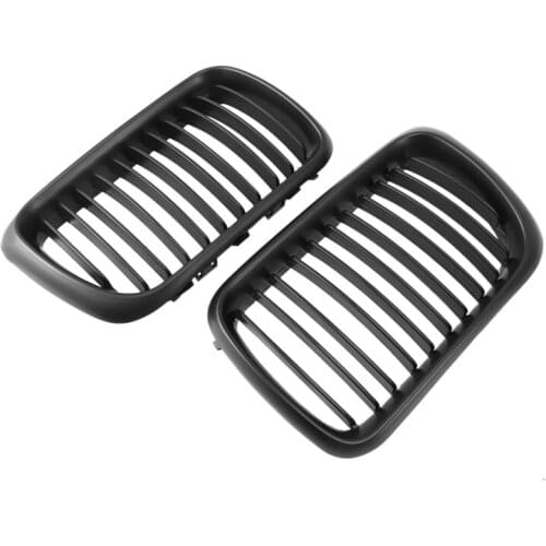 1 Pair Car Grilles Mesh Matte Black Front Grill 51138122237 51138195152 For-BMW 3 Series E36 97-99