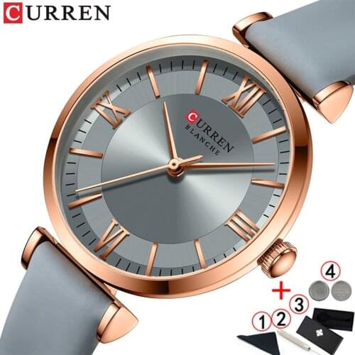 Curren Women Wrist Watches Luxury Brand Elegant Charms Ladies Watches Leather Strap Female Watches For Women Montre Femme 2021