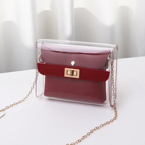Ladies Messenger Casual Shopping Small Handbags Women Pvc Clear Bag Satchel Bag Fashion Transparent Shoulder Crossbody Bags