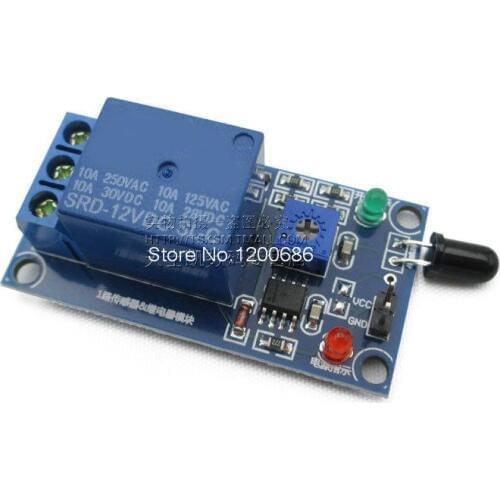 Flame detection flame sensor switch and relay infrared receiving 12V relay switch