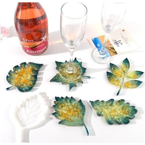 MD3428 Maple Leaves Leaf Resin Mold Casting Mold DIY Keychain Craft Mold Epoxy Resin Silicone Mold Cup Holder Mold Coaster Mold