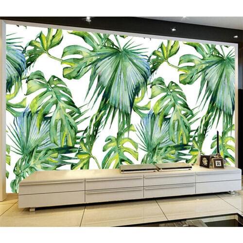 Southeast Asia Tropical Rain Forest Fresh Green Banana Leaf Photo Wallpaper Restaurant Clubs KTV Modern Creative 3D Murals Decor