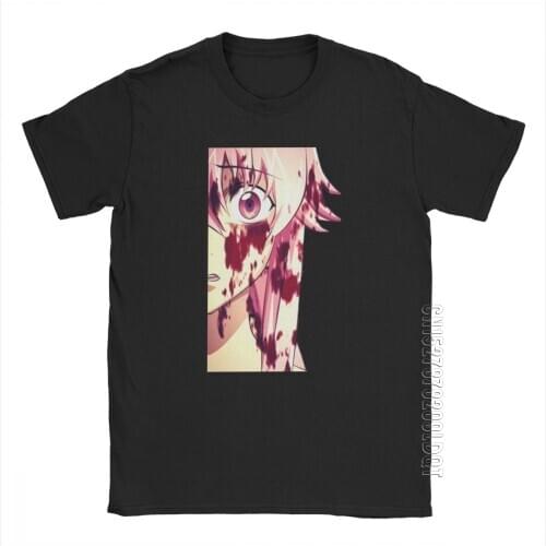 Yuno T Shirt Mens Cotton T-Shirt Mirai Gasai Anime Manga Future Dairy Japanese Yandere Basic Tees Male Tshirt Printed