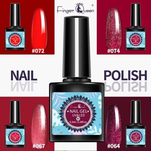 Red Colors Gel Nail Polish 8ML 80Colors Gel Varnish Nail Gel Manicure Semi Permanant UV Nail Art Prime Gel Art Brush Led&Uv Lamp