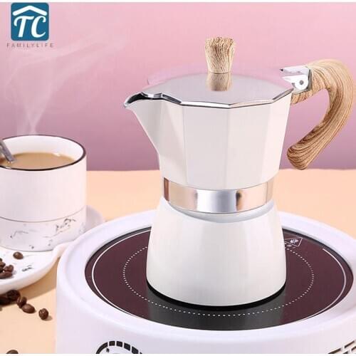 Coffee Maker Pot Aluminum Mocha Espresso Percolator Pot Moka Pot Coffee Kettle Cafetera Stovetop 150ml 300ml Coffee Maker