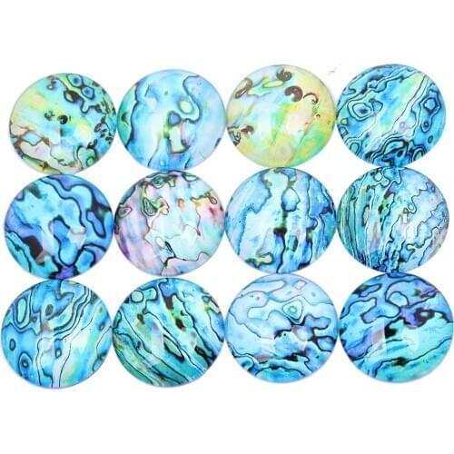 Reidgaller mixed blue pattern photo glass cabochon 12mm 20mm 25mm diy scrapbooking for jewelry making