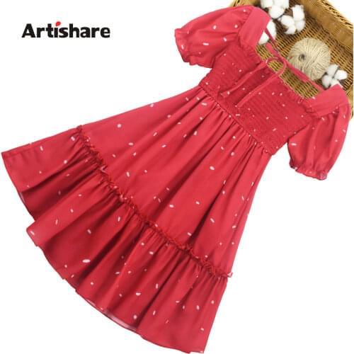 Summer Dresses For Girls Floral Pattern Girls' Dresses 2021 Newest Kids Dress Teenage Costumes For Girls