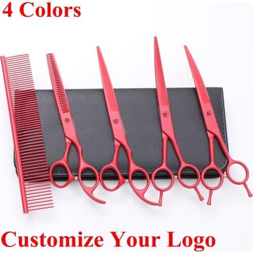 Pet Scissors 7" Cutting Curved Pet Grooming Scissors Professional Shears Salon Barber Dogs & Cats Hair Thinning Scissors 3102