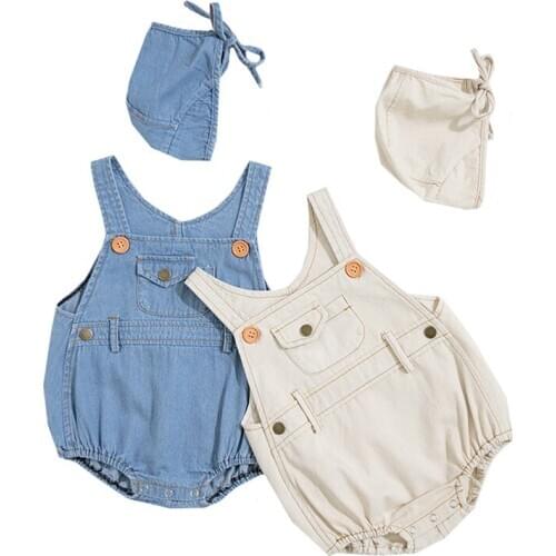 Newborn Clothing Denim Baby Boys Romper One-piece Infant Clothing Baby Romper Boys Unisex Kids Girls Overalls Loose New Jumpsuit