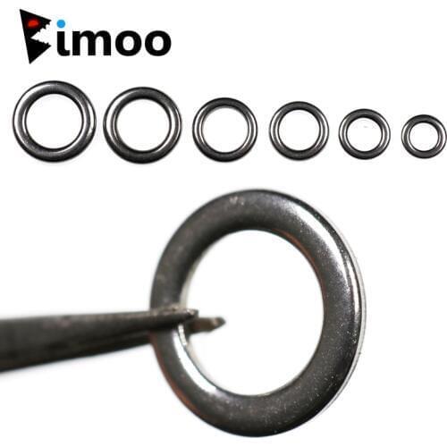 Bimoo 100pcs/bag Polished Fishing Solid Ring Stainless Steel Fishing Lure Ring Fishing accessories Heavy duty Lure Jigging Ring
