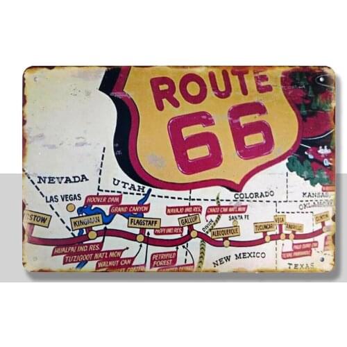 Route 66 tin metal sign home decor department office restaurant