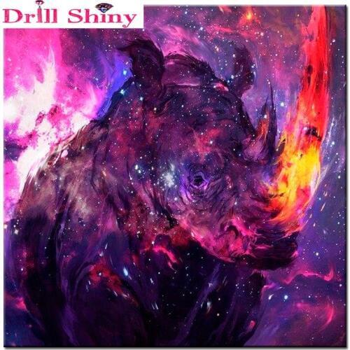 Needlework 5d diy diamond painting cross stitch kits rhinoceros Wall Stickers square drill full diamond embroidery home decor
