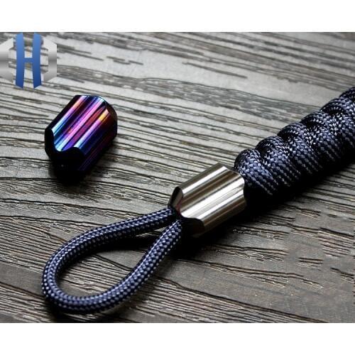 Titanium Alloy CNC Production EDC Knife Pendant Paracord Beads