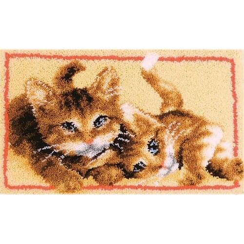 DIY Latch hook rug kits with Pre-Printed Pattern crochet carpet Tapestry Carpet embroidery Kits Hook mat Home decoration Cats