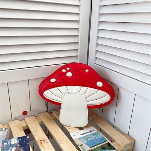 Women Mushroom Shape PU Leather Shoulder Crossbody Bag Tote Chain Satchel Purse 20CA