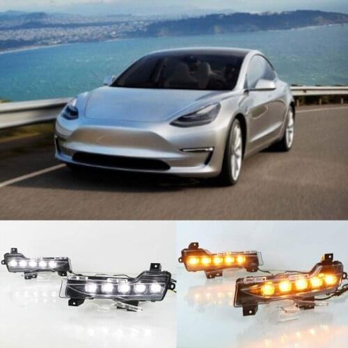 1Set Car LED DRL Daytime Running Light For Tesla Model 3 2017 2018 2019 2020