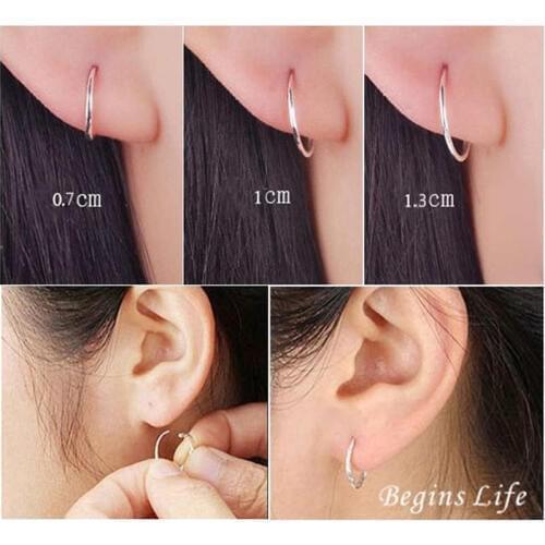 1 Pair of hoop rings 13mm Quality endless lip nose ear studs