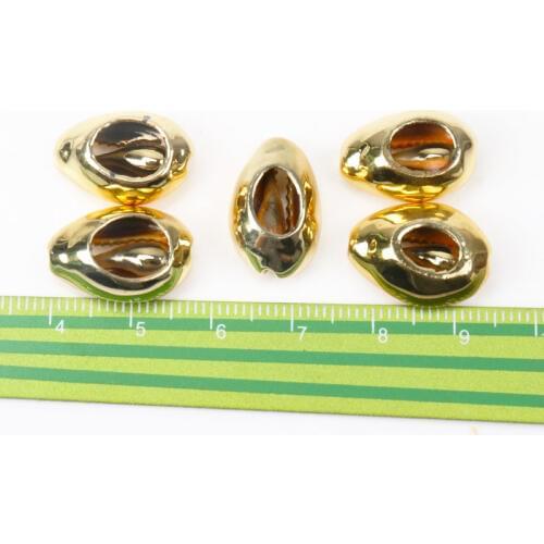 Natural Spiral Shell Charm Gold Silver Plated Edge Crafts Jewelry Making Accessories Supplies 10-25mm 2pcs