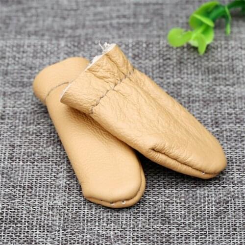 2Pcs Leather Thimble,Thumb &Forefinger Protector Sleeve Needle Felting Guard Finger Sleeve for Sewing Embroidery Needlework Tool