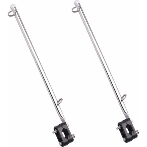 2X 14 inch Flag Pole Holder Stainless Steel 7/8 inch 1 inch Rail Mount for Boat/Yacht