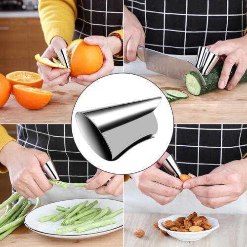 3/5Pcs Stainless Steel Finger Protectors Peanut Sheller Vegetable Nuts Peeling Finger Guard Kitchen Cutting Protection Tools