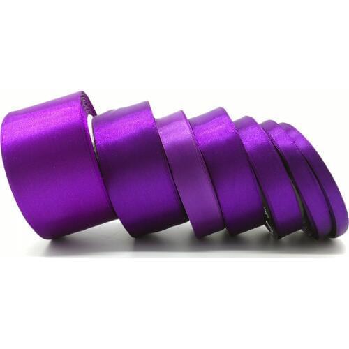 6mm 10mm 15mm 20mm 25mm 38mm 50mm(1Roll 25yds)Purple Silk Satin Ribbon Wedding Party Decoration Invitation Card Gift Packing