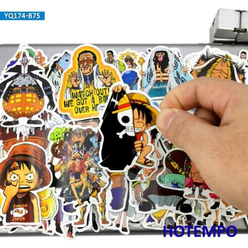 75pcs Popular Anime Luffy Zoro Nami Chopper Cartoon Stickers Pack for DIY Phone Laptop Luggage Skateboard Bike Car Comic Sticker