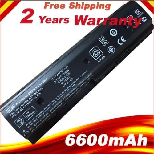 6600mAh 9 Cells Laptop battery for HP Envy dv4-5200 dv6-7200 m6 Pavilion dv4 dv4-5000 dv6-7000 MO06 H2L55AA