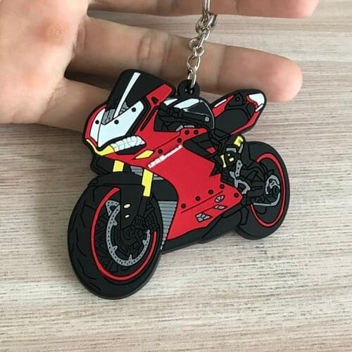 3D Motorcycle Accessories Motorcycle KeyChain Rubber Motorcycle Key Chain for DUCATI YAMAHA HONDA KAWASAKI Motorcycle Model